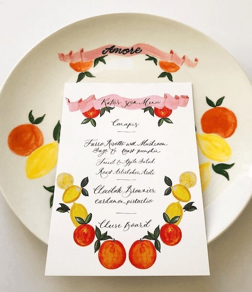 ILLUSTRATED MENU & PLATE DESIGN, PRIVATE PARTY
