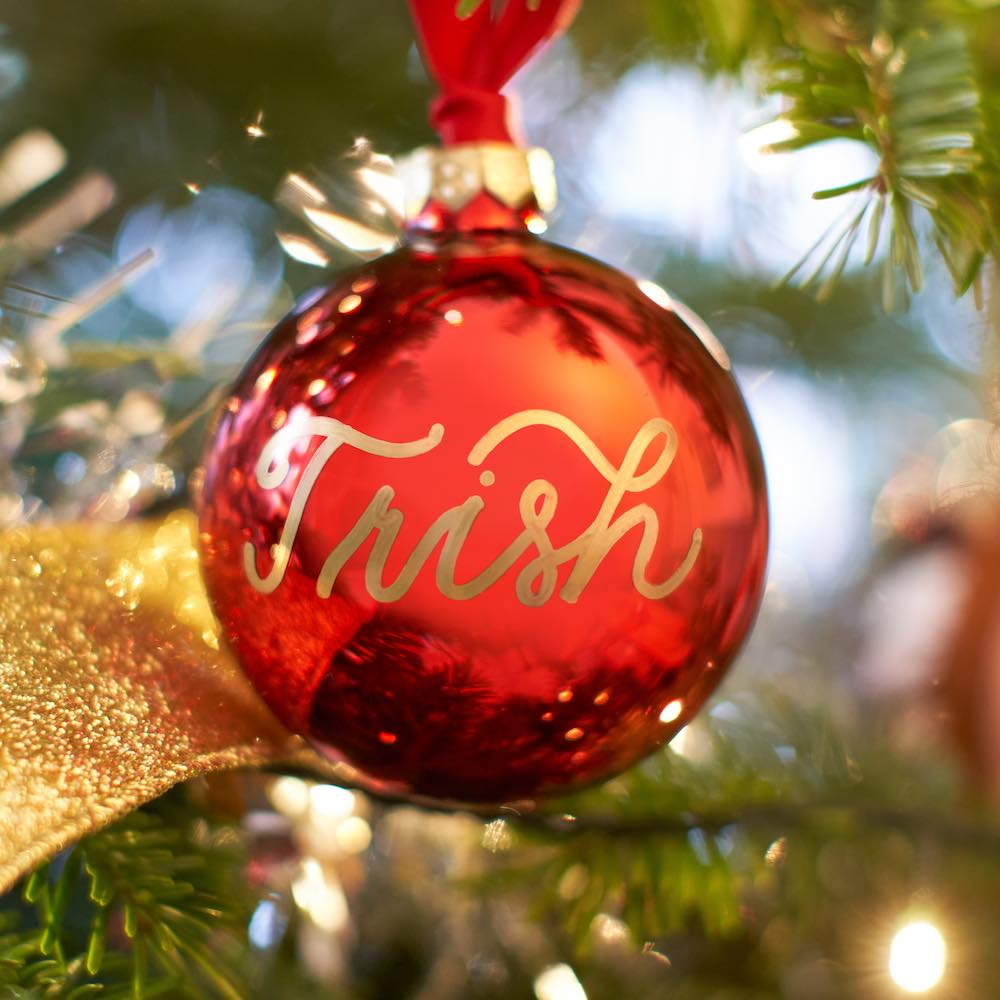 London Calligraphy Bauble Christmas Red