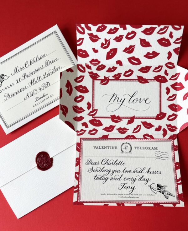 London Calligraphy Kisses Telegram Valentines